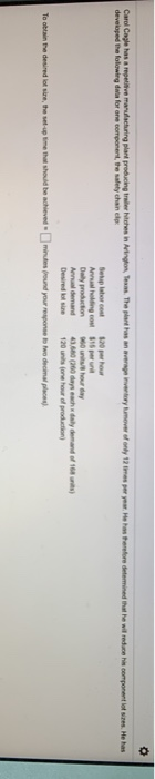 Carol Cagle has a re developed the folowing a