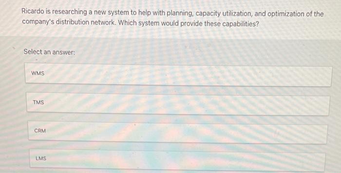 c Ricardo is researching a new system to help