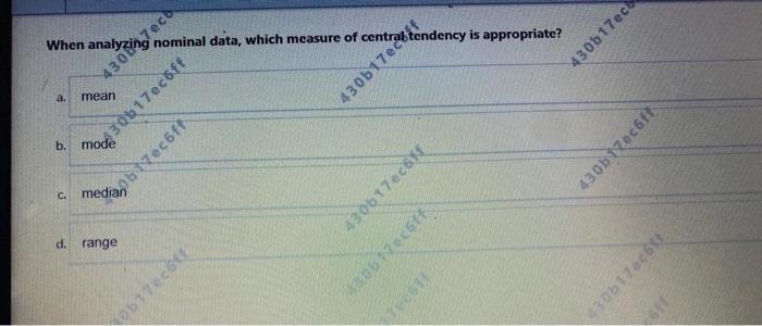 Q8 a atendency i Sec When nominal data, which