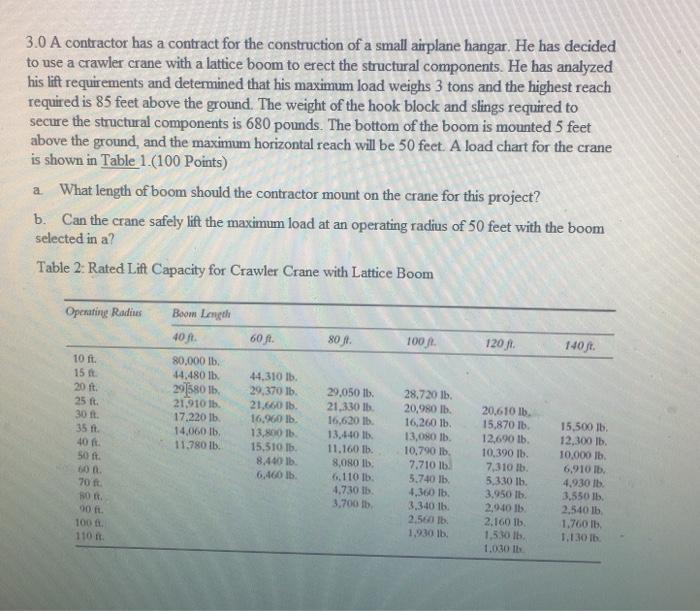 3.0 A contractor has a contract for the