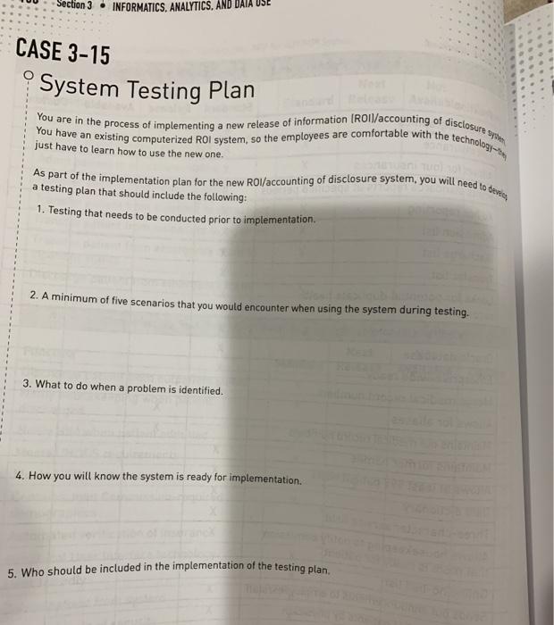 Section 3 . INFORMATICS, ANALYTICS, AND DAIA USE