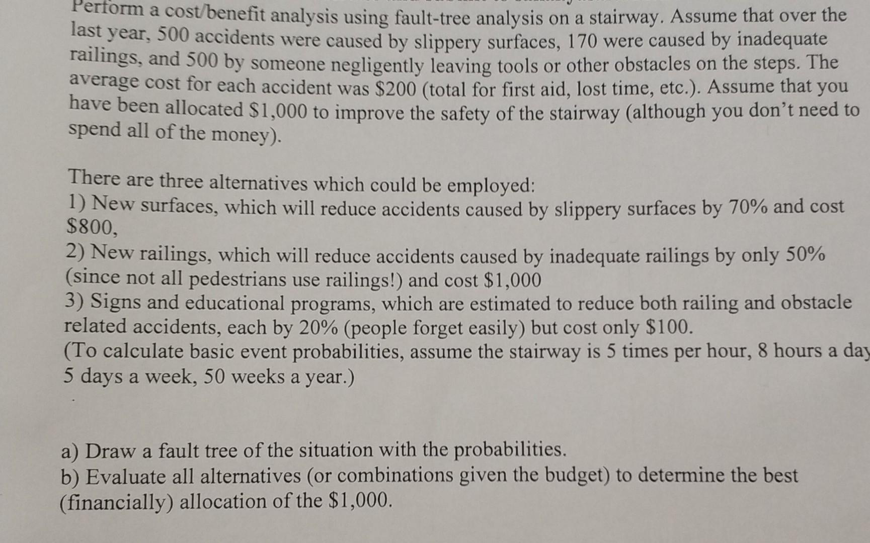 Perform a cost/benefit analysis using fault-tree