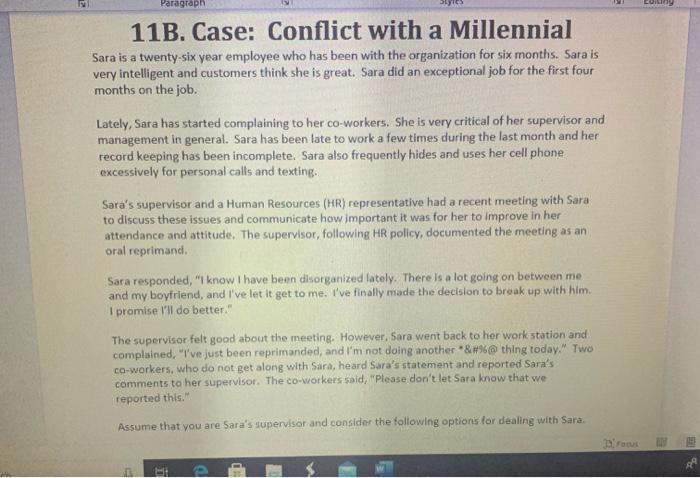 needing help Paragraph cony 11B. Case: Conflict