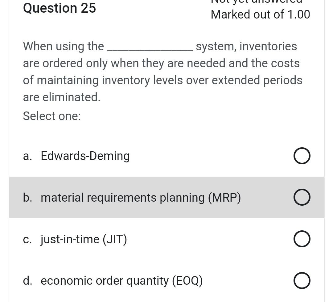 Which inventory control system estimates the