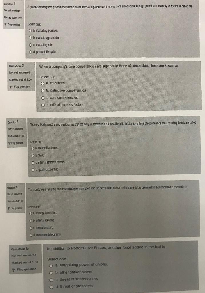 undefined Question 1 A graph showing time plotted