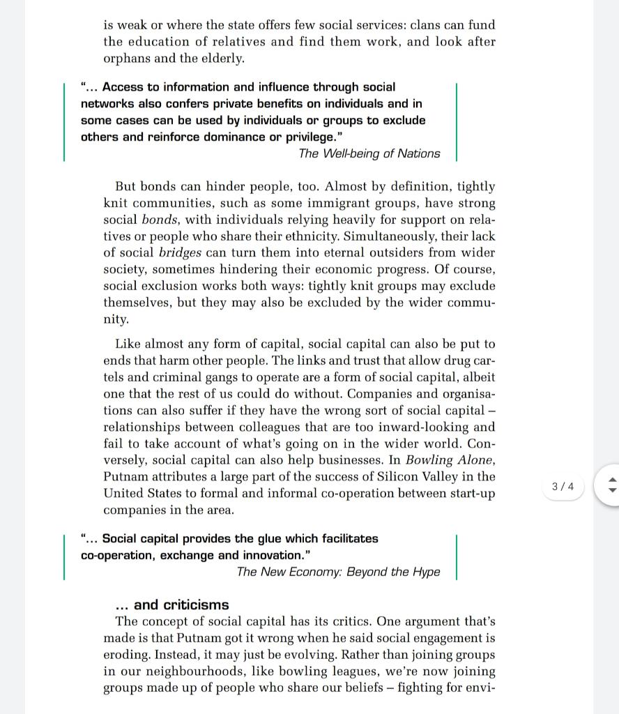 1- How does the case study define social capital?