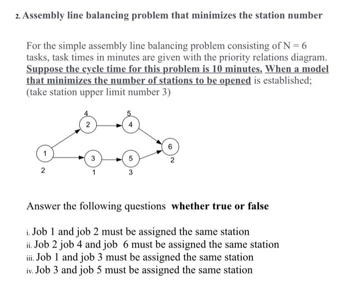 use LINGO 2. Assembly line balancing problem that