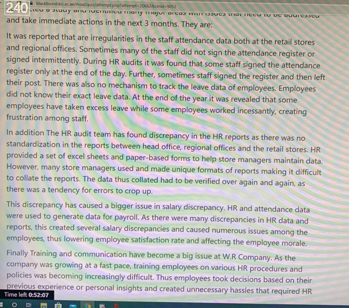 Case study Analysis Case Study Scenario: This is