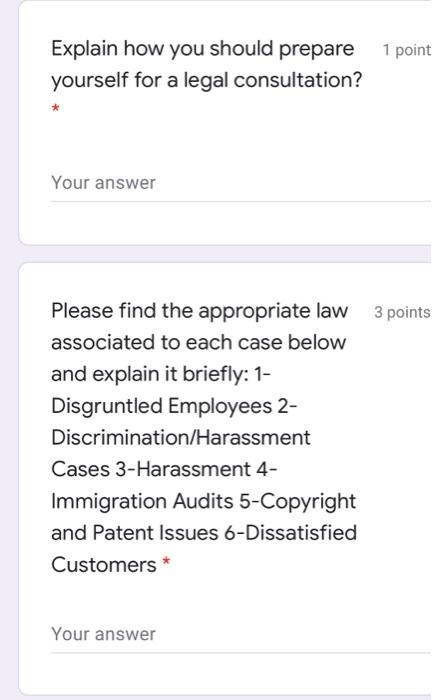 1 point Explain how you should prepare yourself