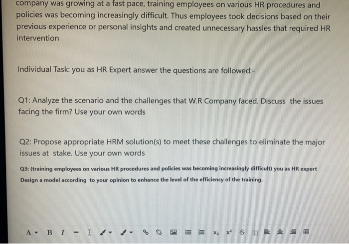 Case study Analysis Case Study Scenario: This is