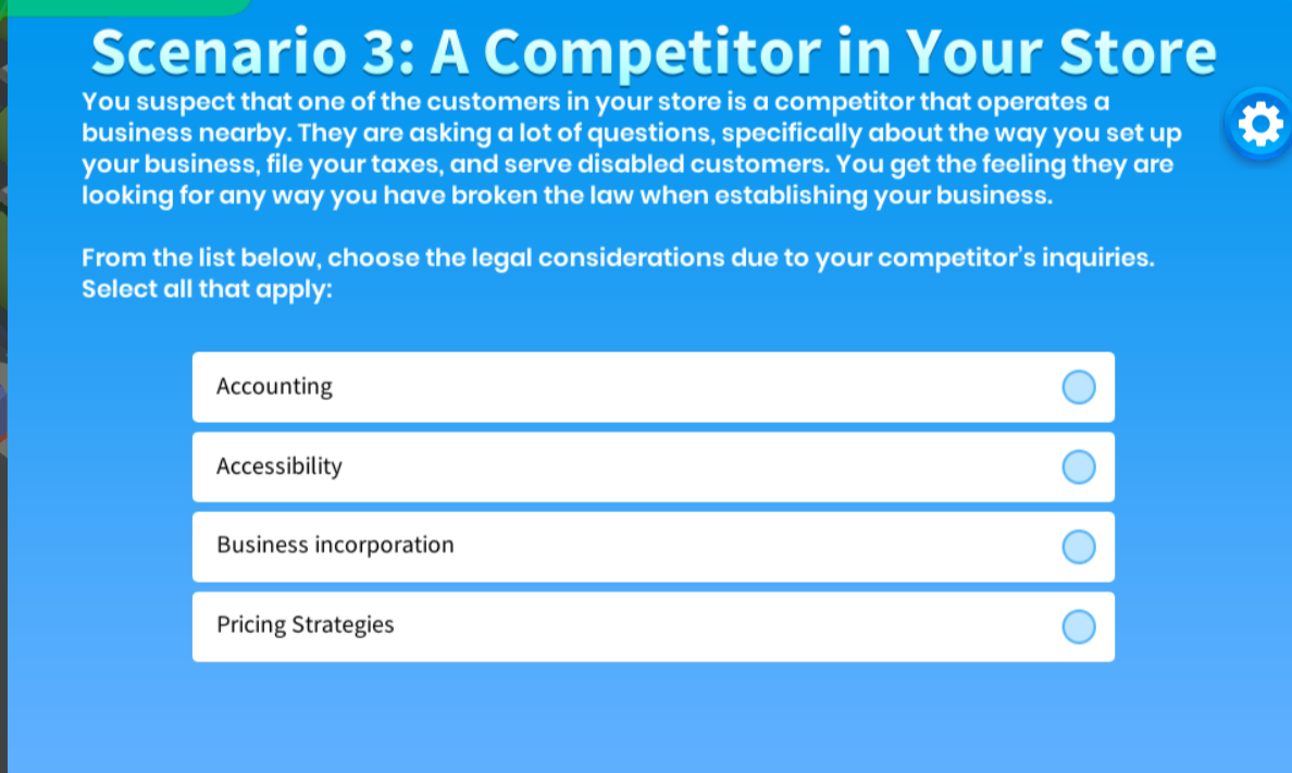 please choose option Scenario 3: A Competitor in