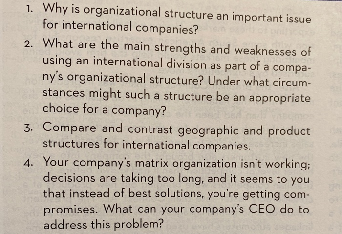 please answer all four questions as it is chegg