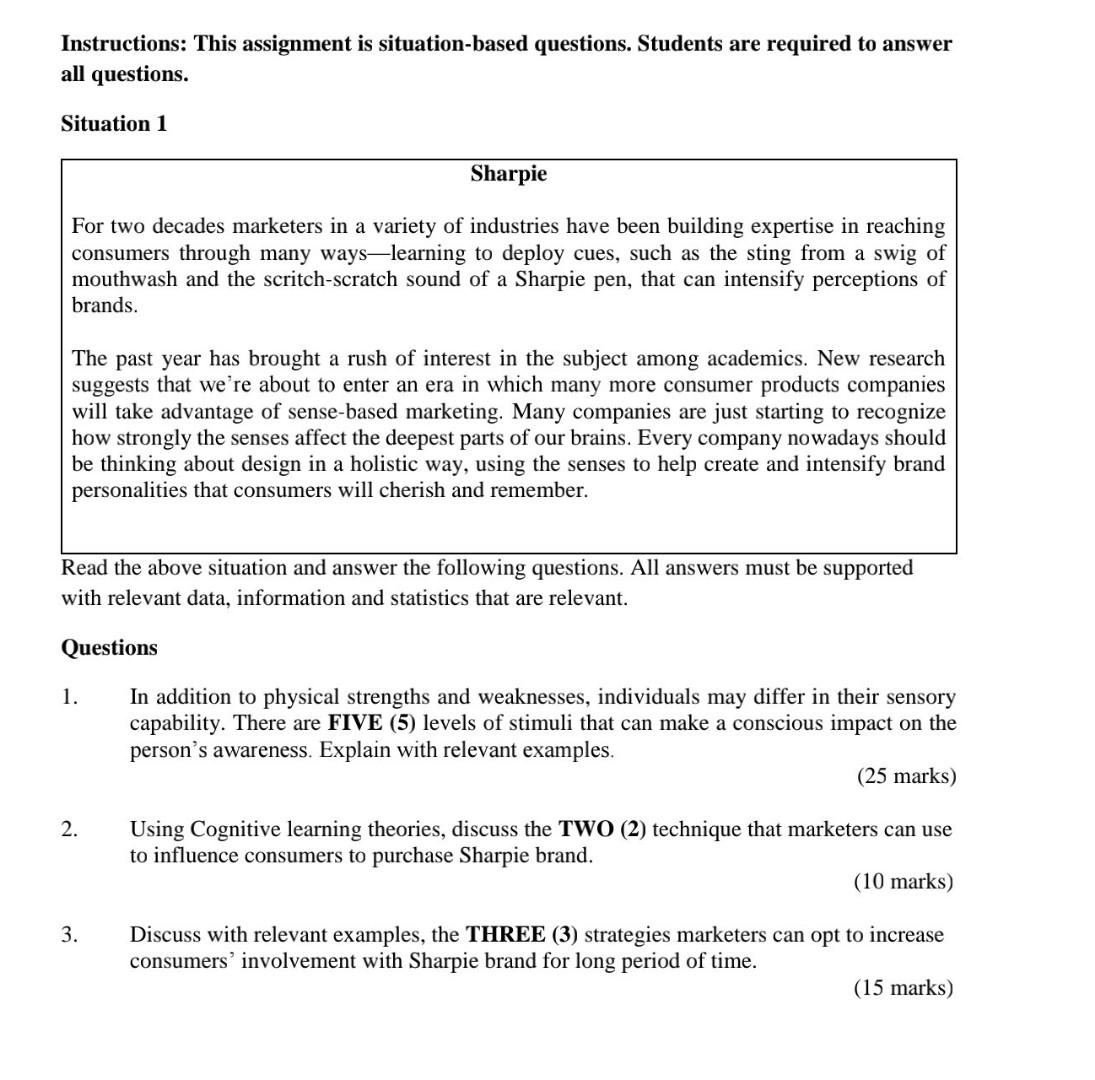 Instructions: This assignment is situation-based