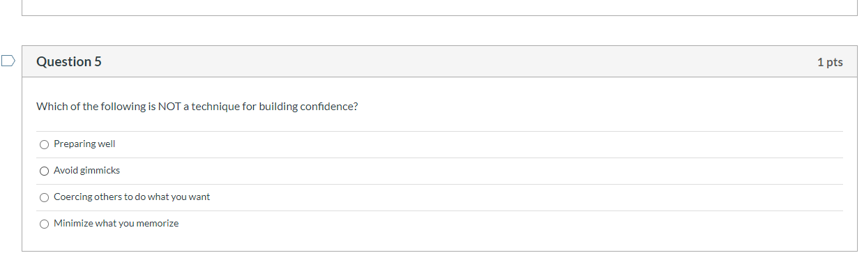 Question 1 1 pts The steps to cognitive