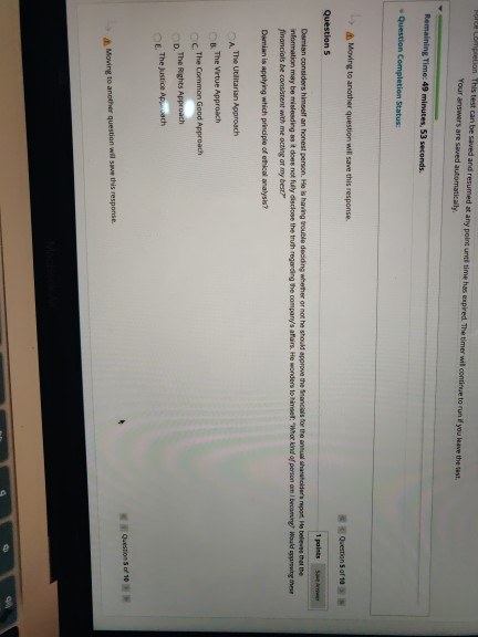 answer For Completion This test can be saved and