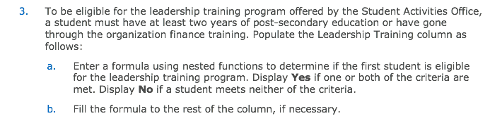 3. To be eligible for the leadership training