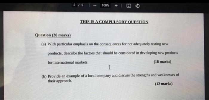 2/2 | 100% + THIS IS A COMPULSORY QUESTION