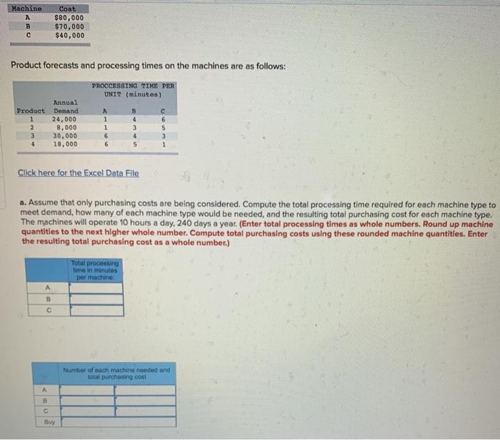 A manager must decide which type of machine to
