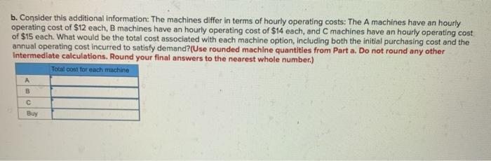 A manager must decide which type of machine to