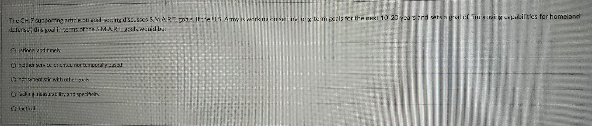 The CH 7 supporting article on goal setting