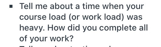 any idea?? Tell me about a time when your course