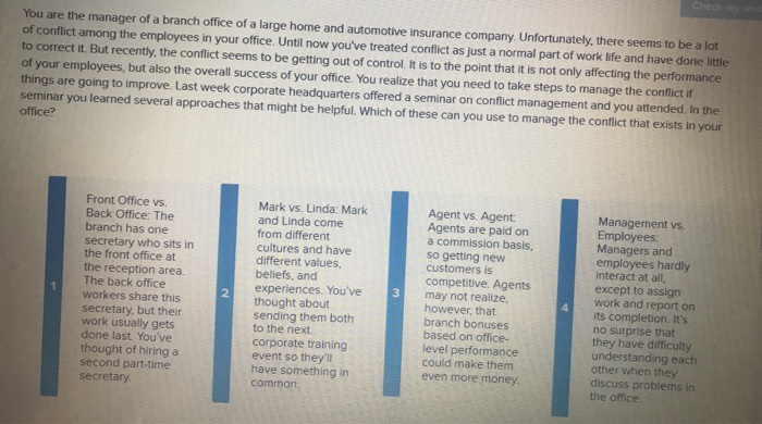 You are the manager of a branch office of a large