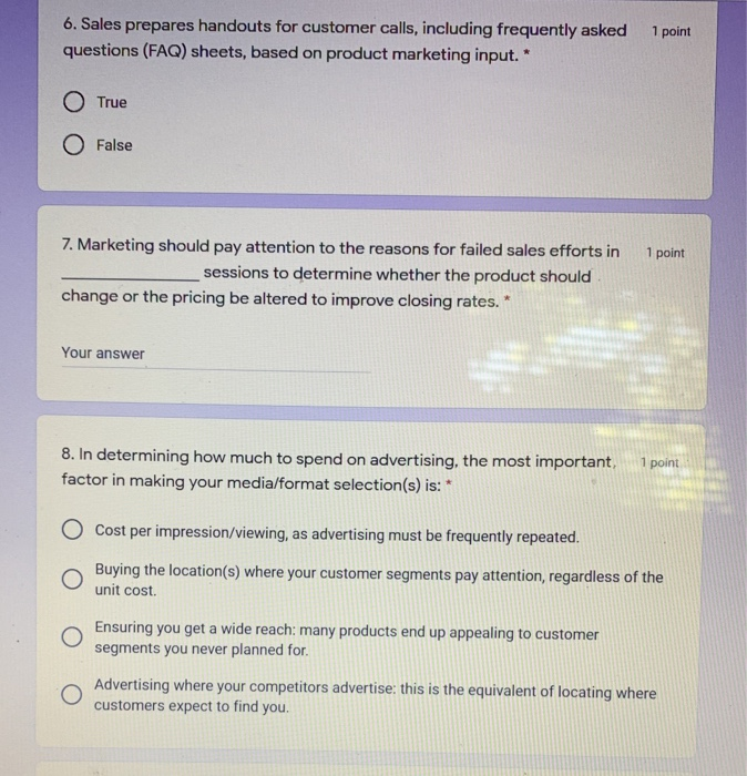 6. Sales prepares handouts for customer calls,