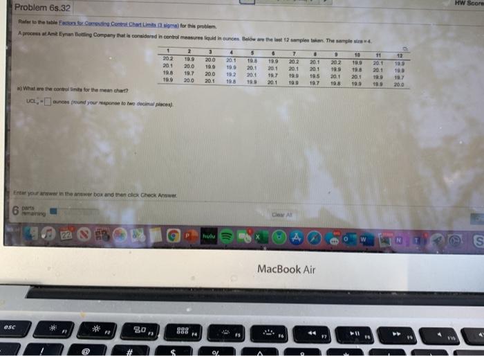 HW Score Problem 68.32 table Computing Control