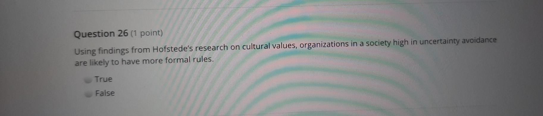 Question 26 (1 point) Using findings from