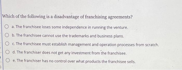 Which of the following is a disadvantage of