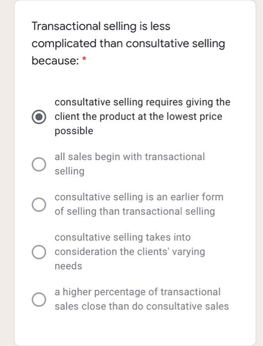 i need them asap please Transactional selling is