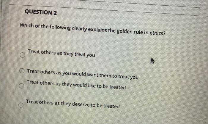 QUESTION 2 Which of the following clearly