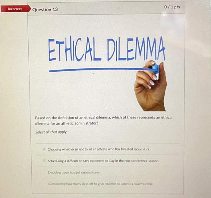 Based on the definition of an ethical dilemma,