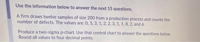 Use the information below to answer the next 15