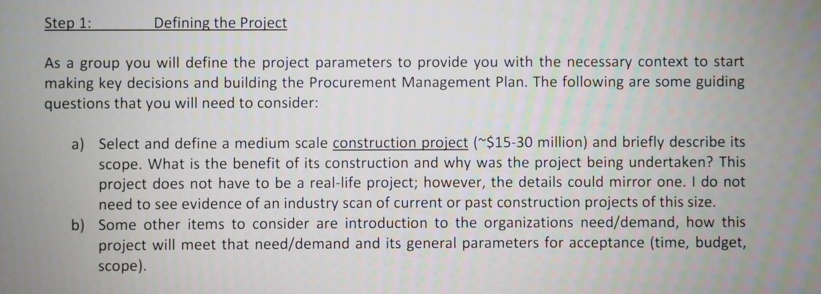 procurement management PART 1: PART 2: