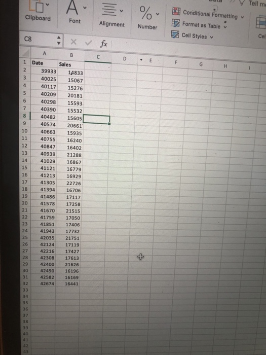 2. Using the TGT Quarterly Sales (Target Corp.)