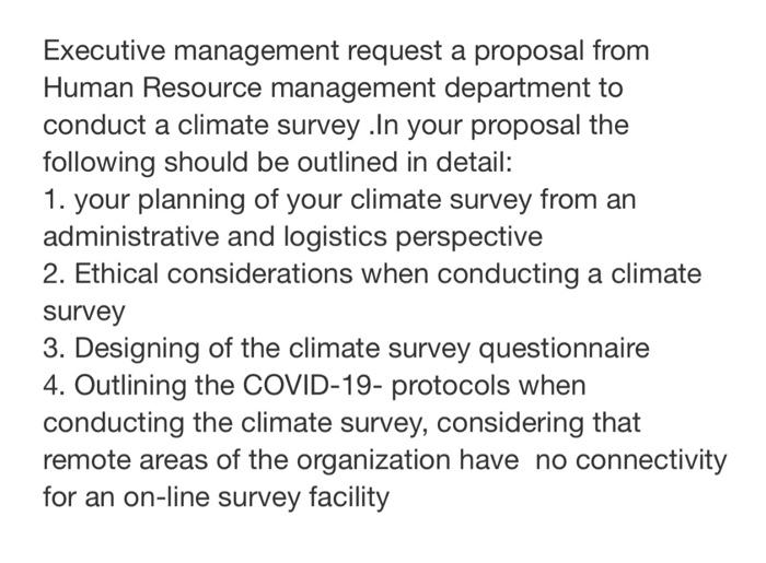 Executive management request a proposal from