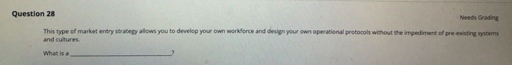 Question 16 A document that specifies the items