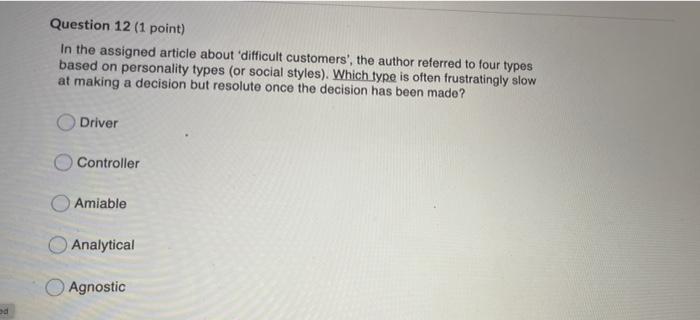 Question 8 (1 point) What is the term for a type