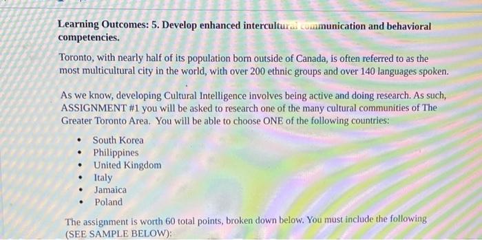 Learning Outcomes: 5. Develop enhanced
