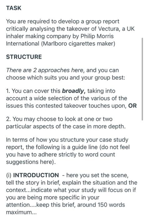 TASK You are required to develop a group report