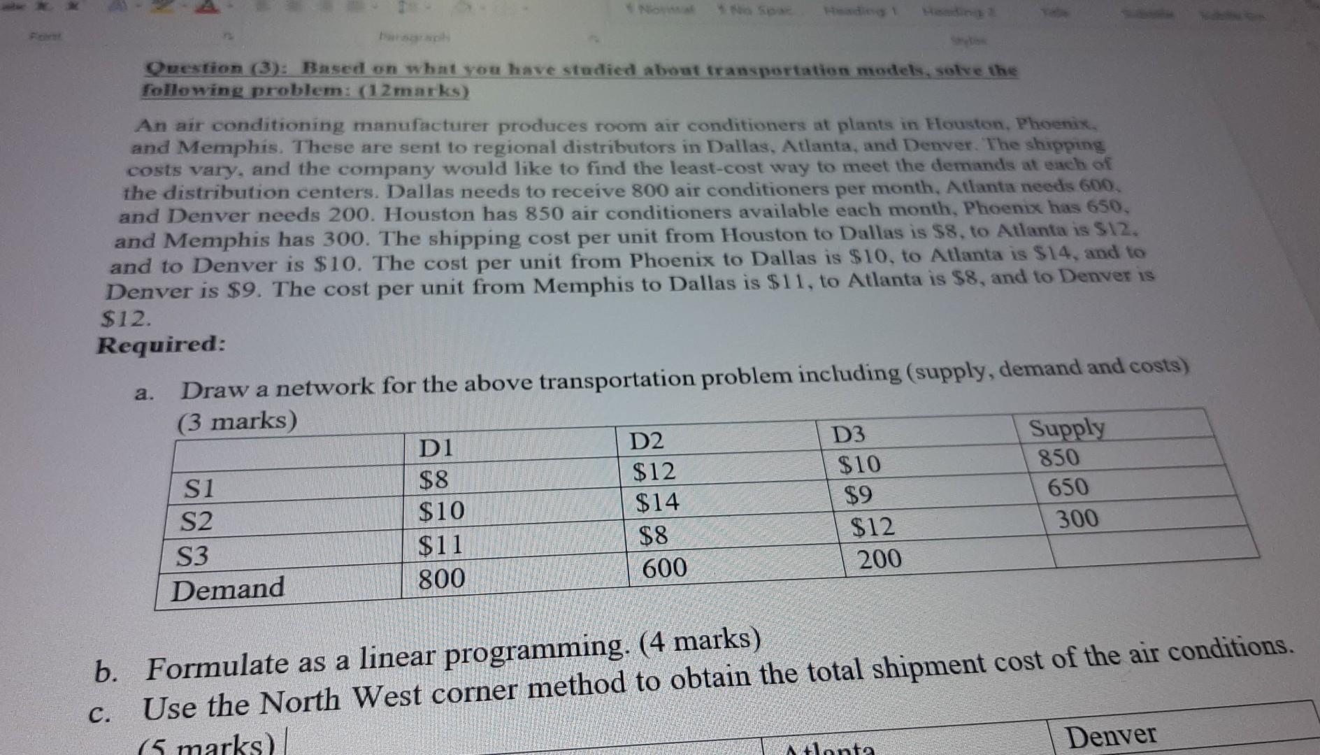 Question B please... Quantitative Management