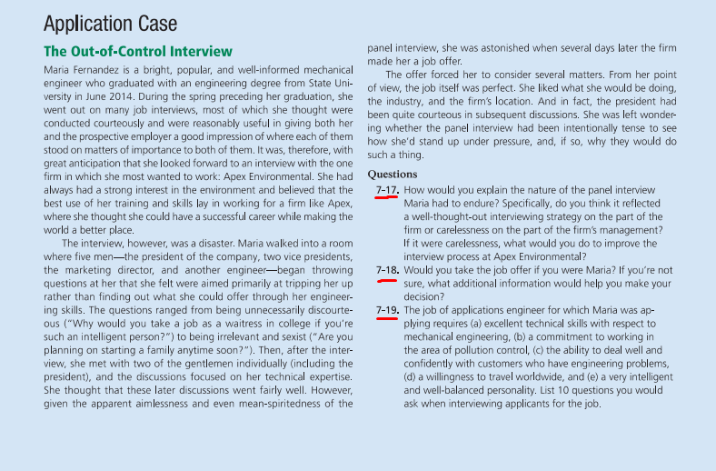 Application Case The Out-of-Control Interview
