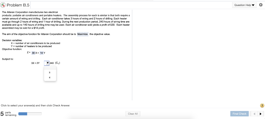 W Problem B.5 Question Help 0 The Attaran