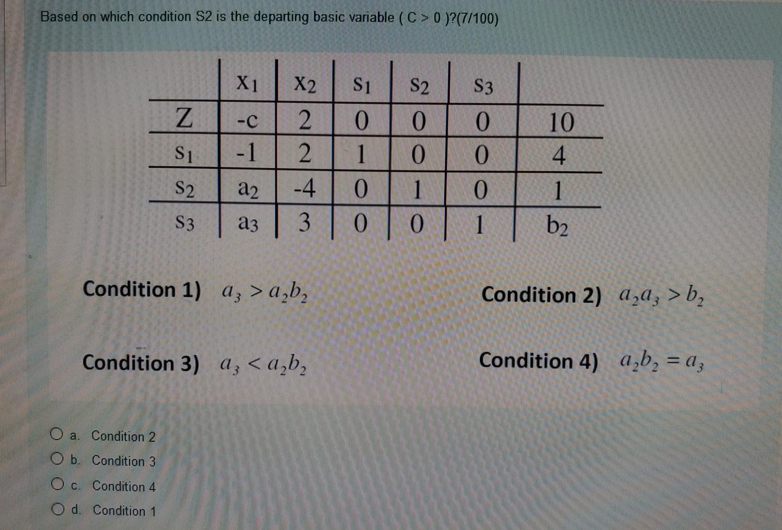 15 Based on which condition S2 is the departing