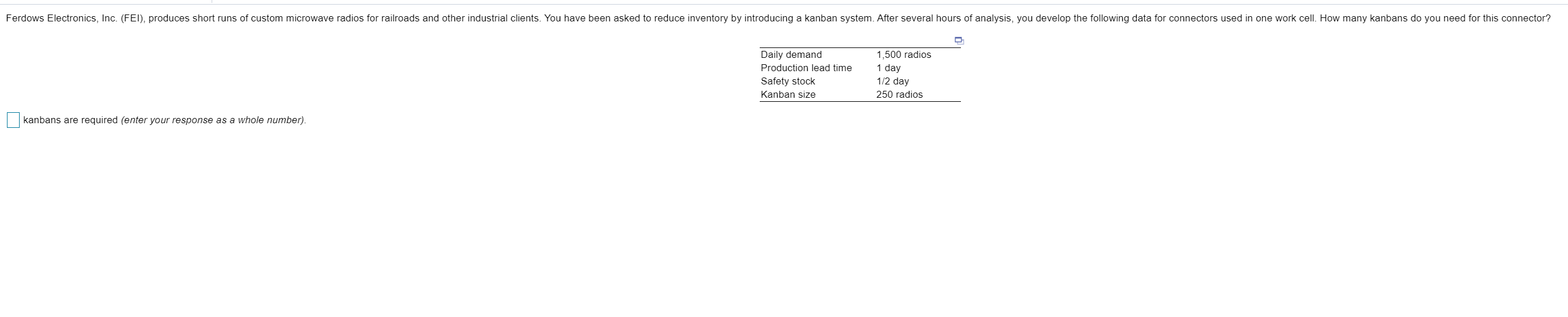 Ferdows Electronics, Inc. (FEI), produces short