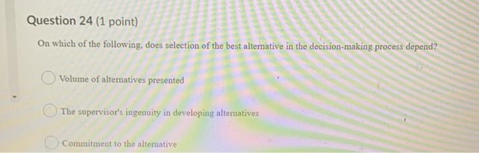 Question 24 (1 point) On which of the following,