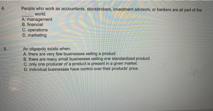 4. People who work as accountants, stockbrokers,