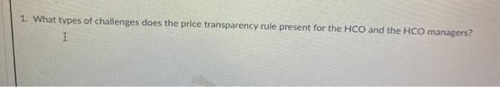 1. What types of challenges does the price