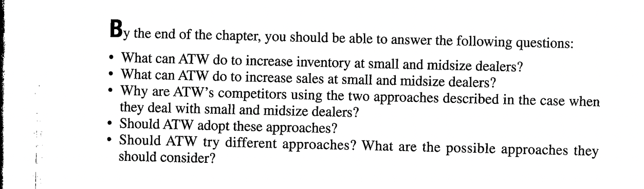 1.What can ATW do to increase inventory at snap